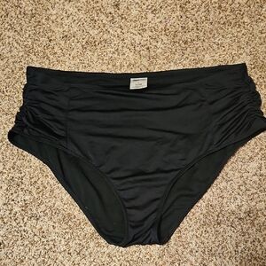 Black High-Waisted Panties with Ruched Sides